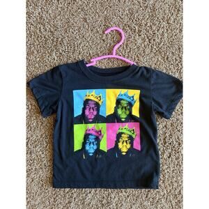 Notorious BIG King Biggie Smalls Squares Colorful Graphic Crewneck Tee Shirt 3T